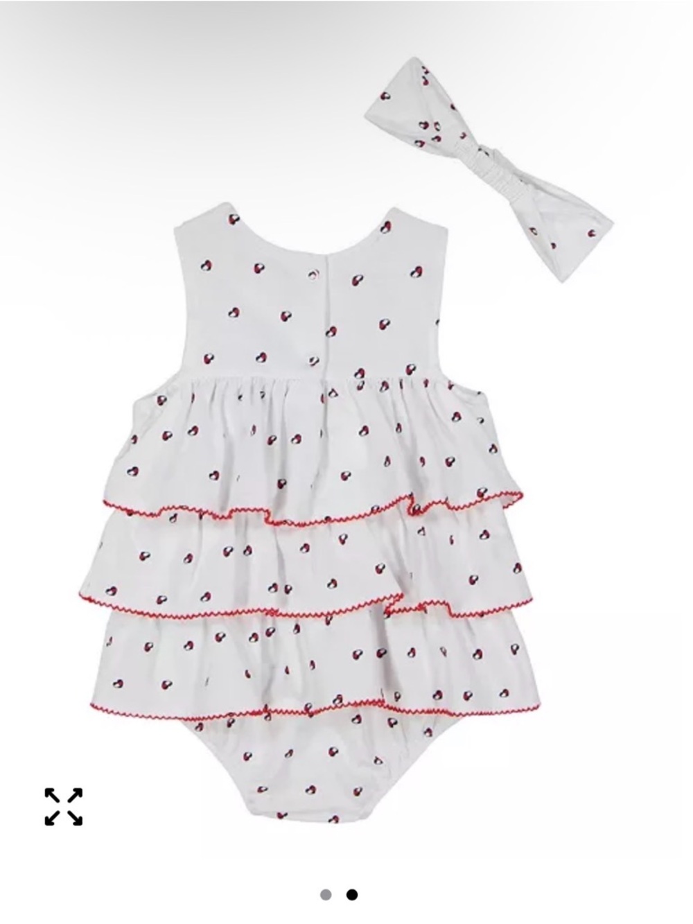 Tommy Hilfiger Baby Girls White Pique Logo Ruffle Sunsuit Size 6-9 Months - Picture 2 of 6